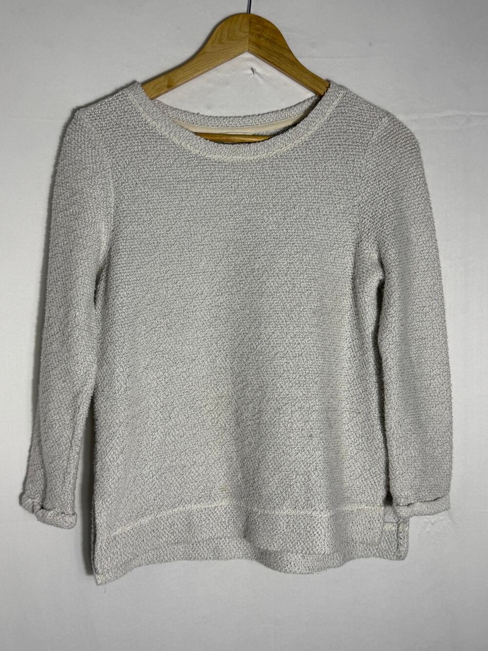 H&M Textured Knit Sweater Gray White Speckled XS